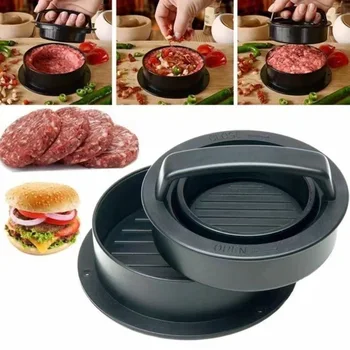 Круглая форма для гамбургеров Комбинированный пресс для мяса Пресс для приготовления мясных котлет Онигири Рисовый крекер Инструмент для производства мяса для бургеров